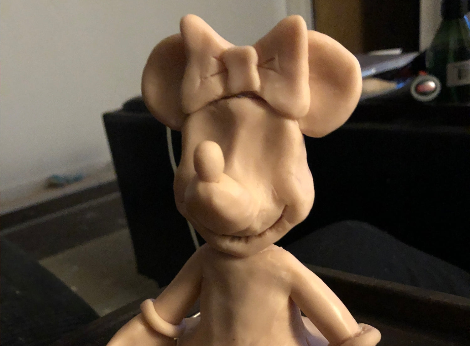 Minnie mouse after head was attached to body.